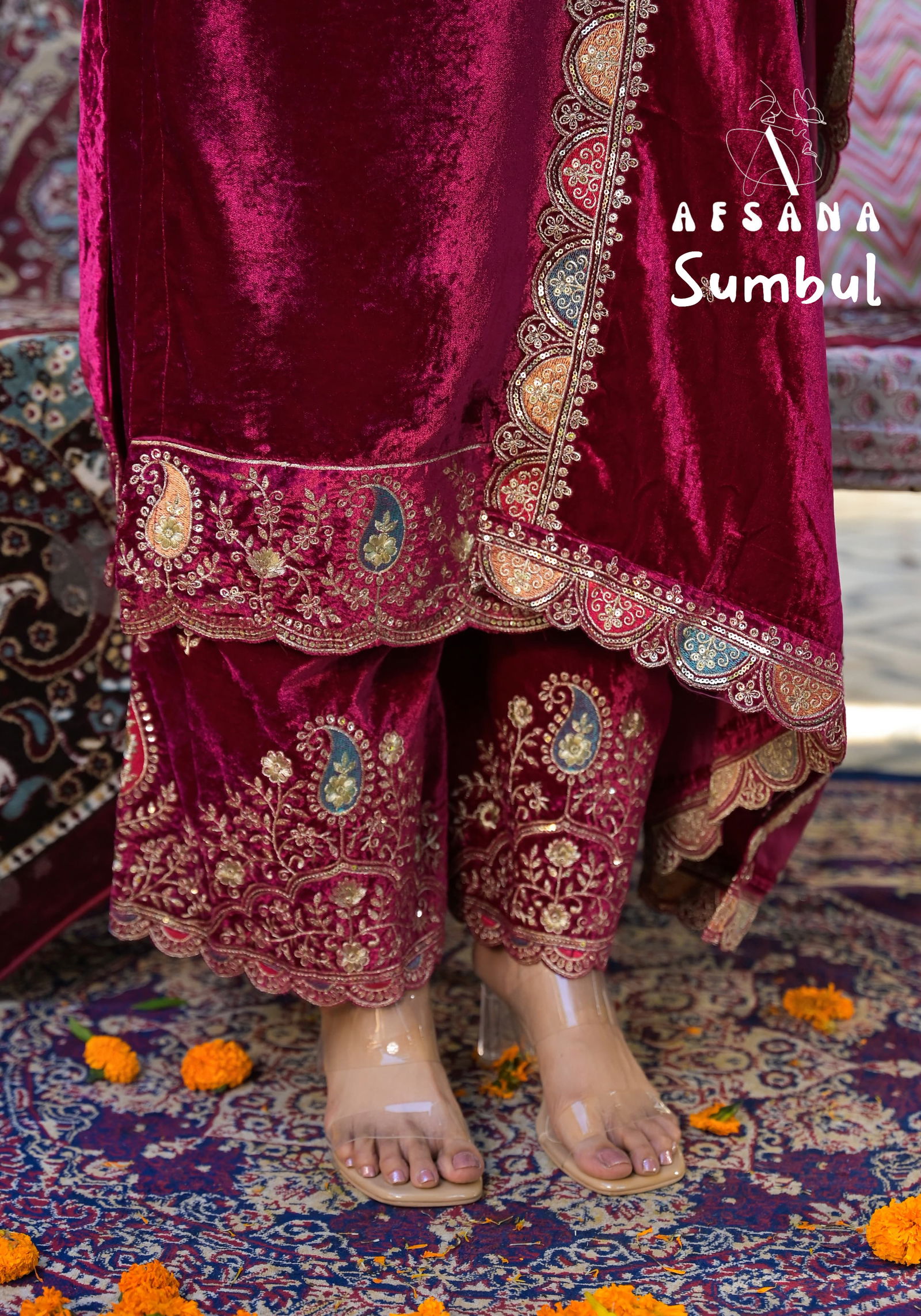 Sumbul By Afsana Embroidery Velvet Salwar Kameez Wholesale Shop In Surat